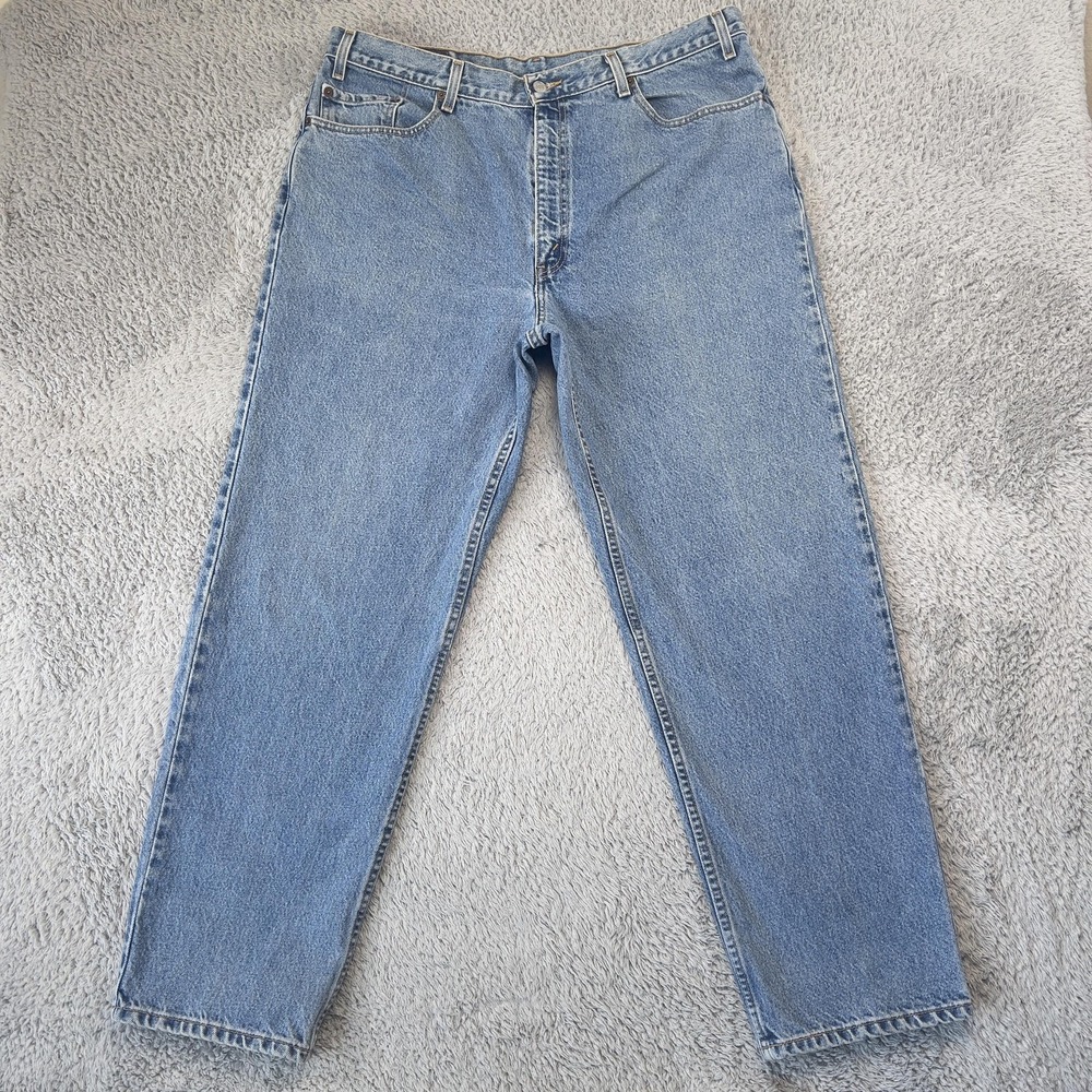 Vintage Y2K Levis‎ 901 Jeans Mens 40x30 Blue Relaxed Straight Light Wash Denim